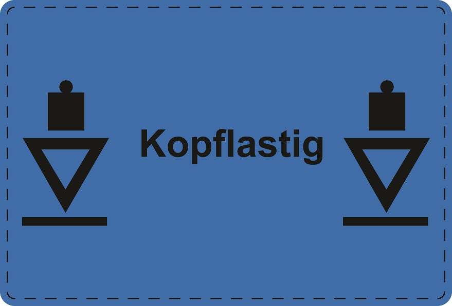 1000 Versandaufkleber "Kopflastig" aus Plastik ES-VER-PE-9400