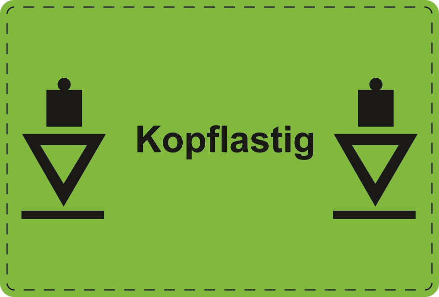 1000 Versandaufkleber "Kopflastig" aus Plastik ES-VER-PE-9400