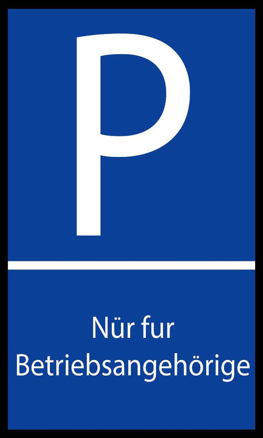 Parkplatzaufkleber "Nur für Betriebsangehörige" 10-60 cm ES-VERK-1030-250x150-0