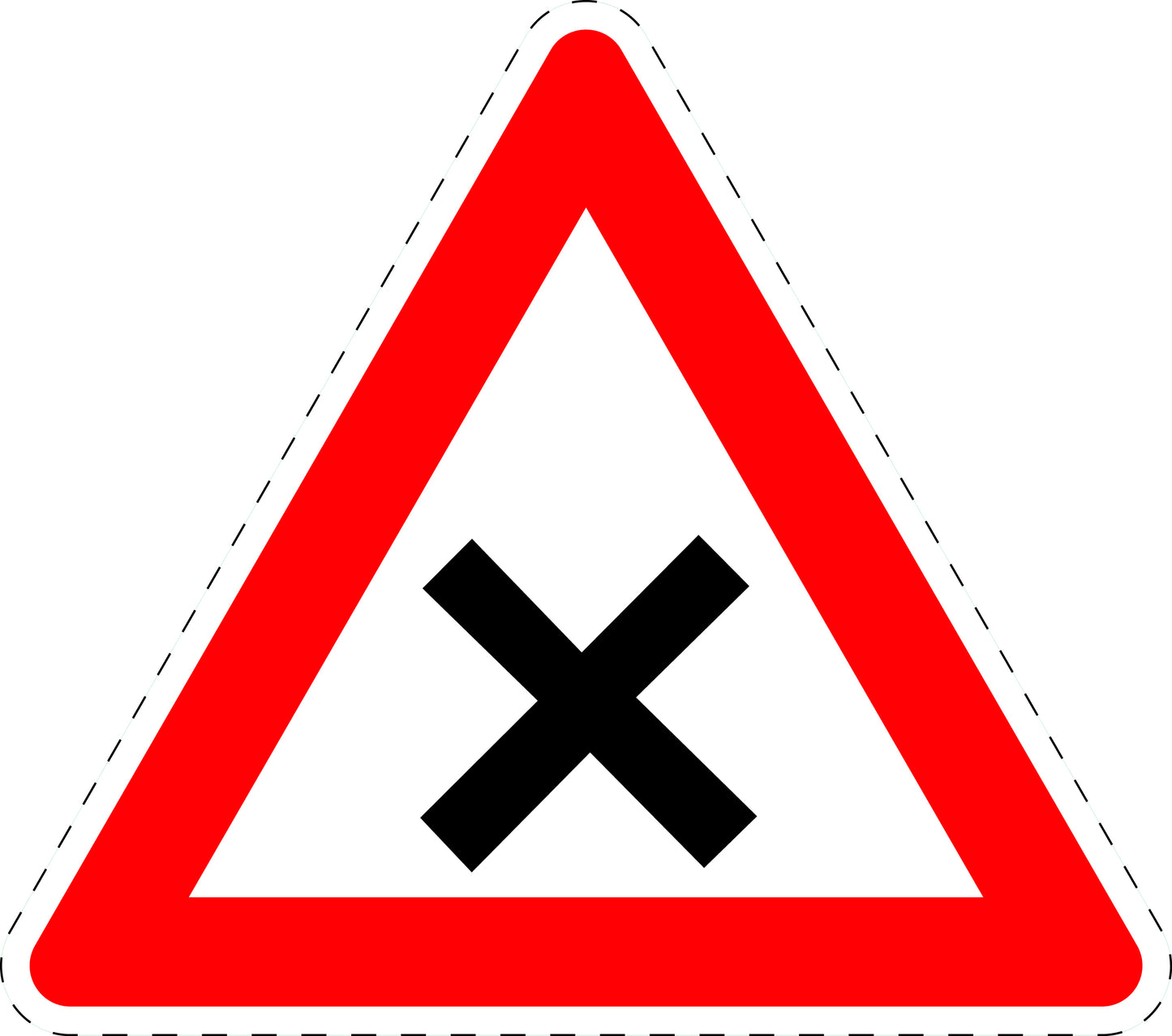 1 Stück Verkehrszeichen "Kreuzung oder Einmündung mit Vorfahrt von rechts" 5-70 cm ES-Verk-102