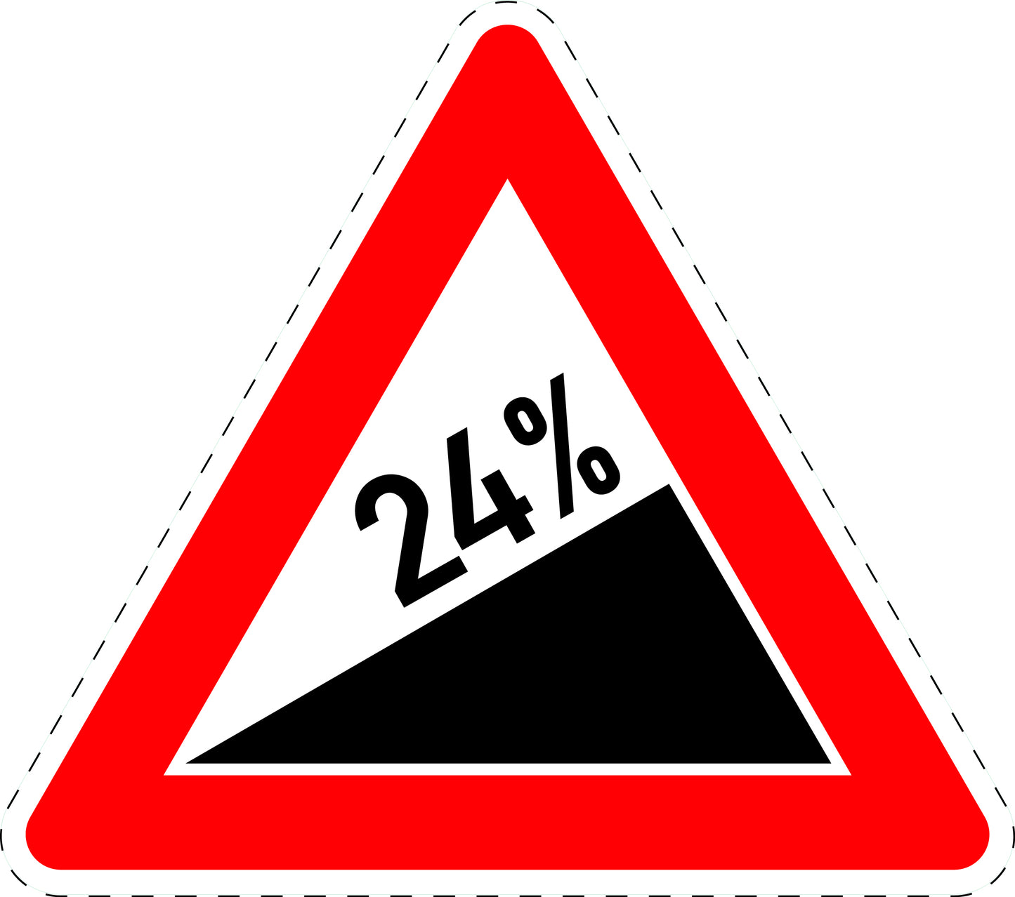 1 Stück Verkehrszeichen "Steigung 24%" 5-70 cm ES-Verk-110-70