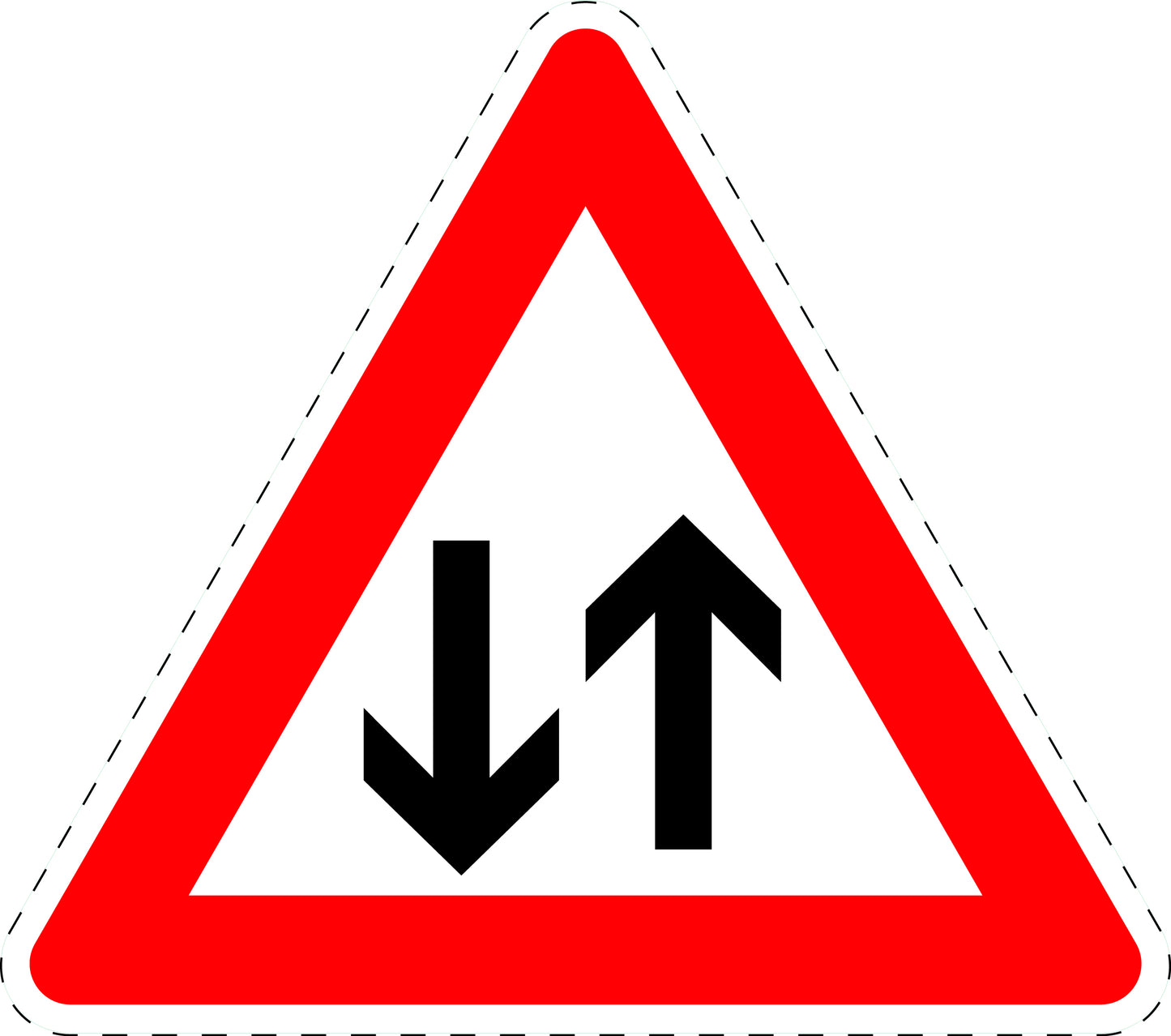 1 Stück Verkehrszeichen "Gegenverkehr" 5-70 cm ES-Verk-125