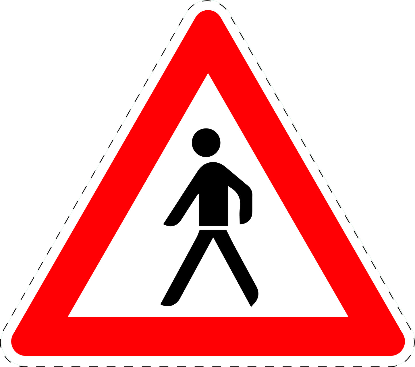 1 Stück Verkehrszeichen "Fußgänger (Aufstellung rechts)" 5-70 cm ES-Verk-133-10