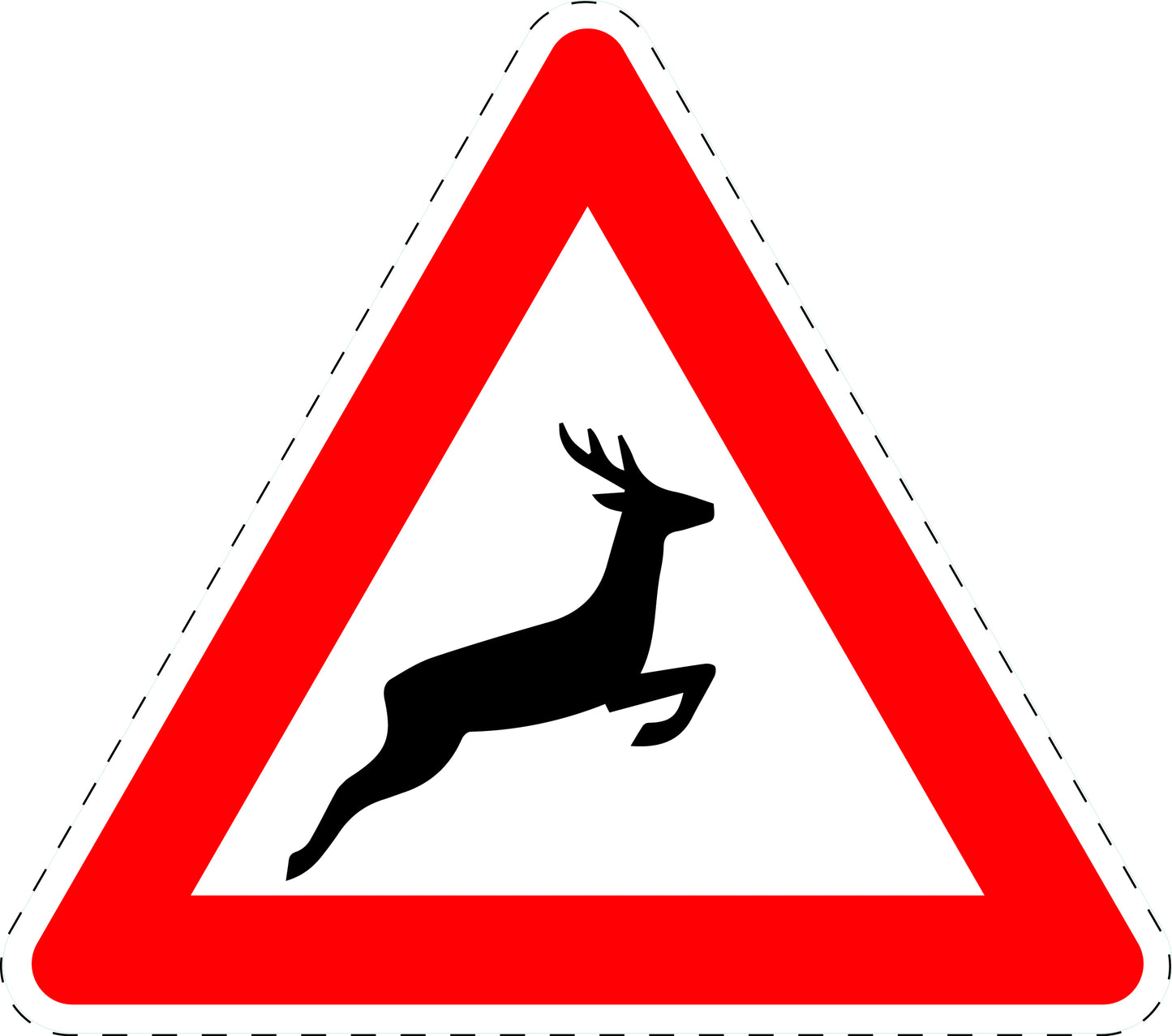 1 Stück Verkehrszeichen "Wildwechsel (Aufstellung links)" 5-70 cm ES-Verk-142-20