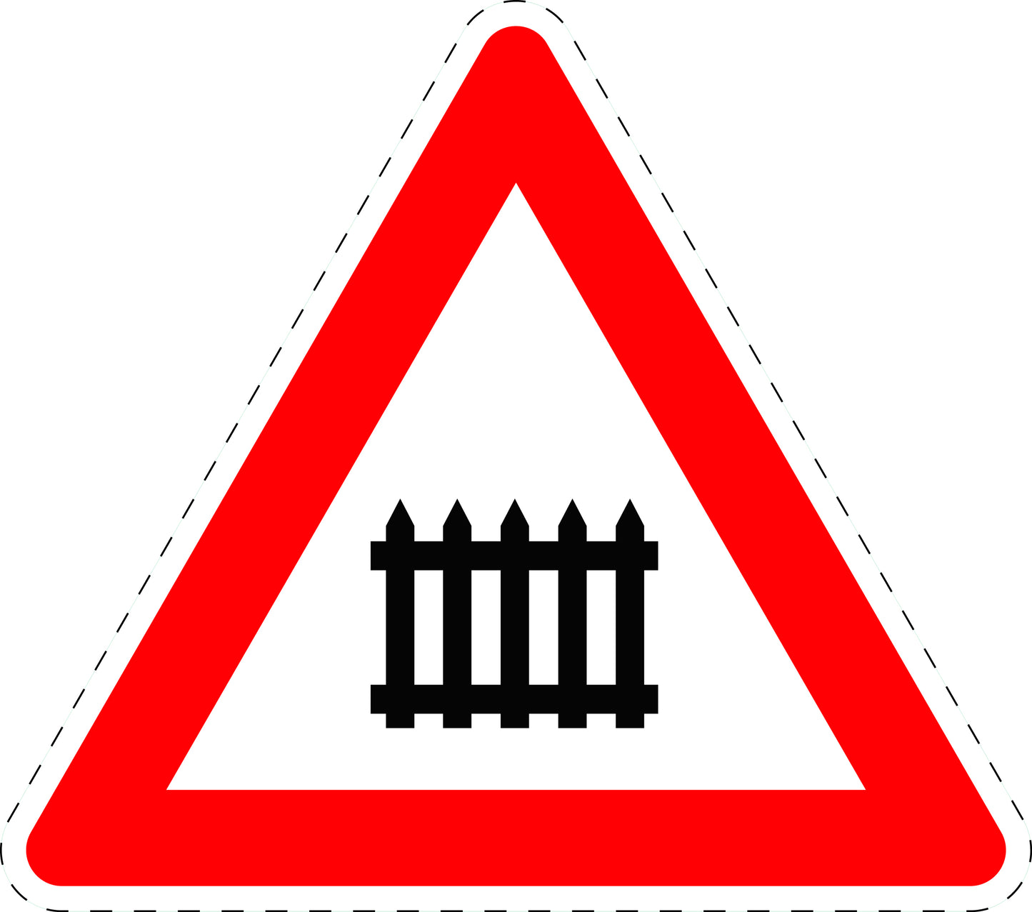 1 Stück Verkehrszeichen "Bahnübergang mit Schranken oder Halbschranken" 5-70 cm ES-Verk-150