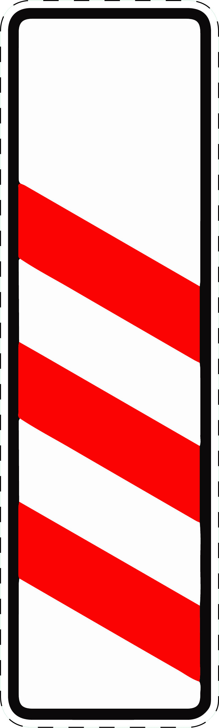 1 Stück Verkehrszeichen "Dreistreifige Bake ohne Entfernungsangabe (Aufstellung links)" 5-70 cm ES-Verk-157-20