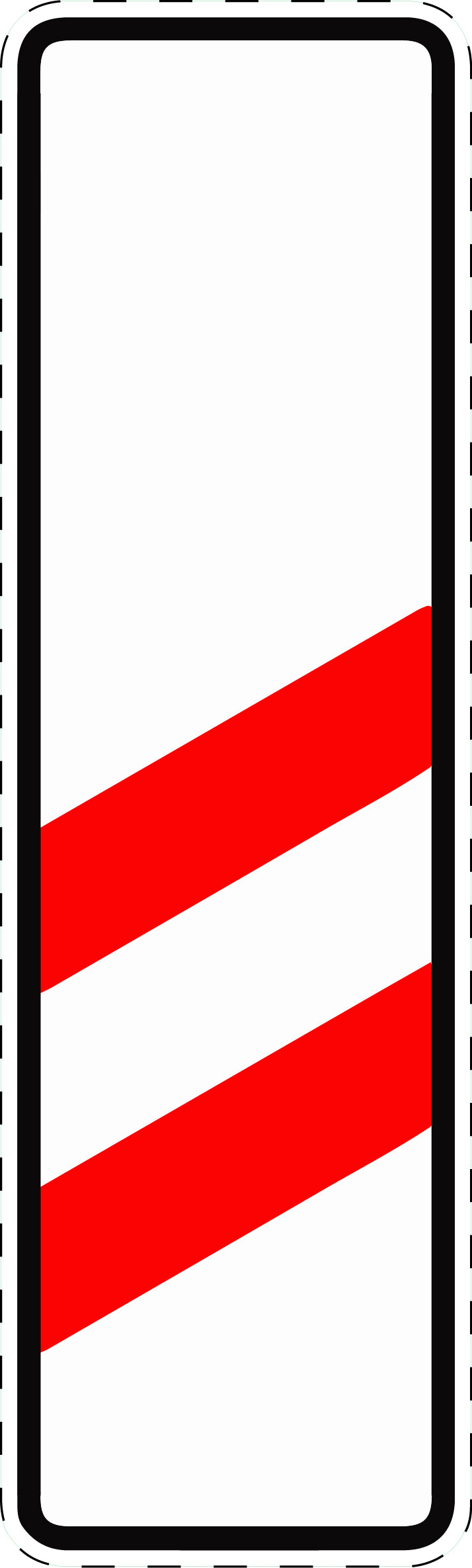 1 Stück Verkehrszeichen "Zweistreifige Bake ohne Entfernungsangabe (Aufstellung rechts)" 5-70 cm ES-Verk-159-10