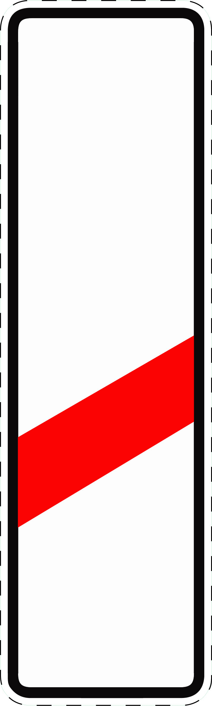 1 Stück Verkehrszeichen "Einstreifige Bake ohne Entfernungsangabe (Aufstellung rechts)" 5-70 cm ES-Verk-162-10