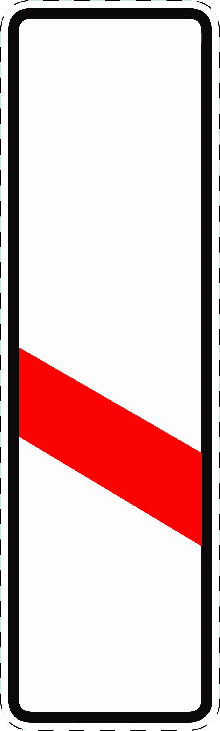 1 Stück Verkehrszeichen "Einstreifige Bake ohne Entfernungsangabe (Aufstellung links)" 5-70 cm ES-Verk-162-20