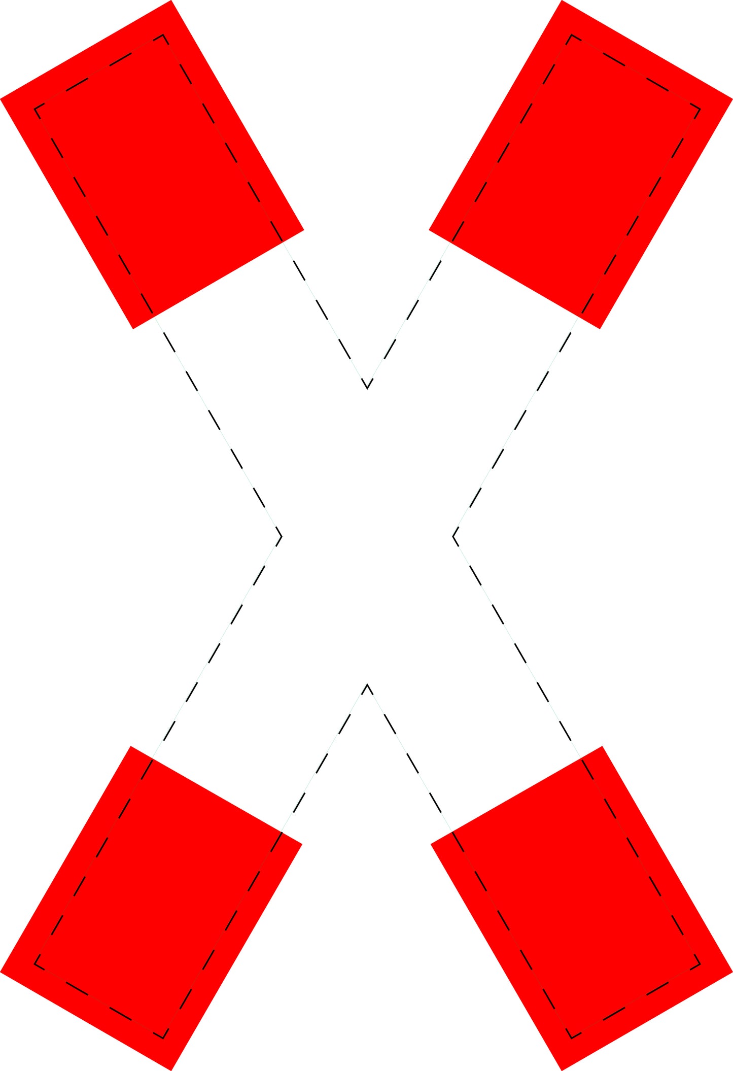 1 Stück Verkehrszeichen "Andreaskreuz" 5-70 cm ES-Verk-201-50