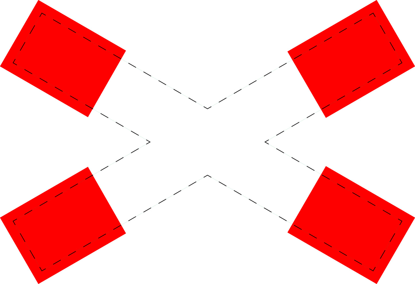 1 Stück Verkehrszeichen "Andreaskreuz liegend" 5-70 cm ES-Verk-201-52