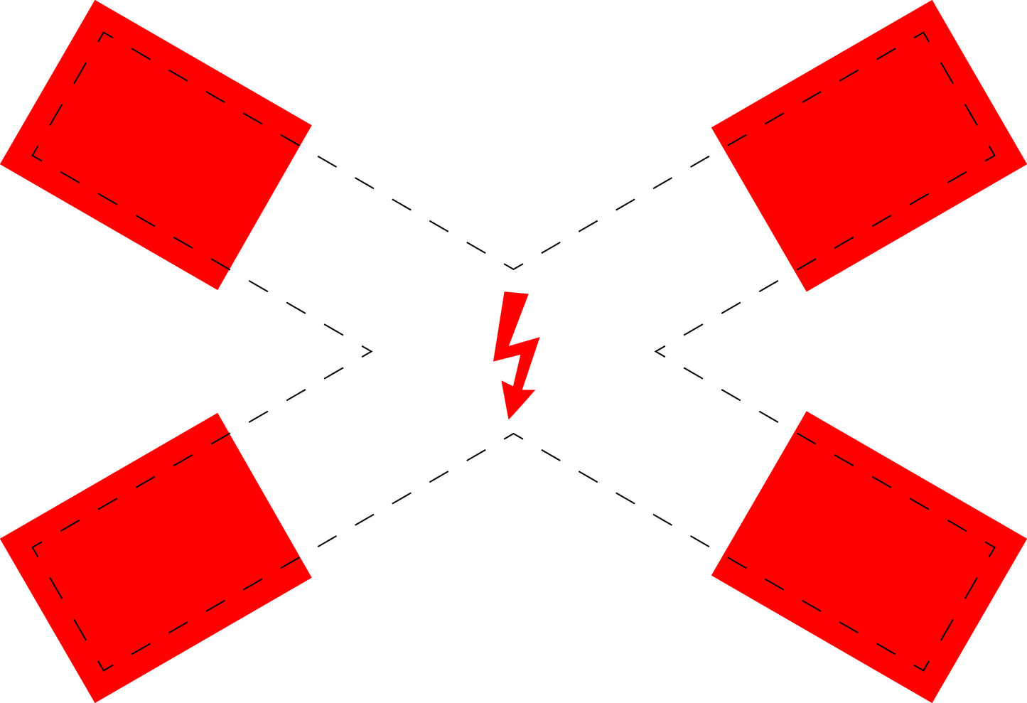1 Stück Verkehrszeichen "Andreaskreuz liegend mit Blitzpfeil" 5-70 cm ES-Verk-201-53