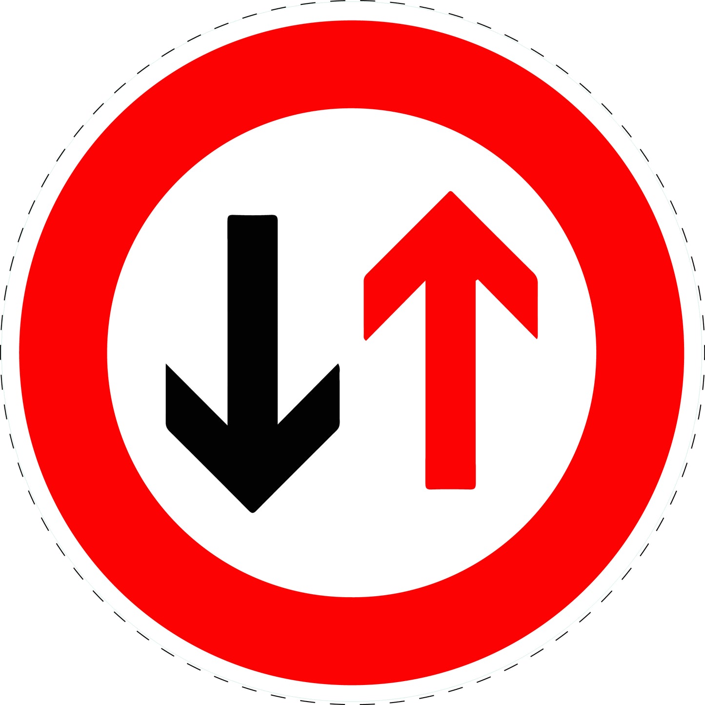 1 Stück Verkehrszeichen "dem Gegenverkehr Vorrang gewähren!!" 5-70 cm ES-Verk-208
