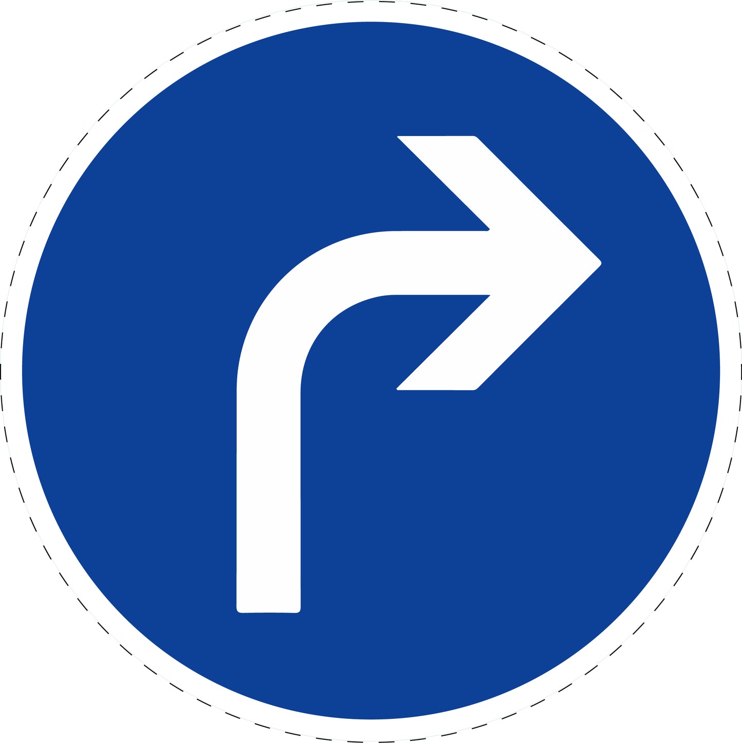 1 Stück Verkehrszeichen "vorgeschriebene Fahrtrichtung - rechts" 5-70 cm ES-Verk-209-20