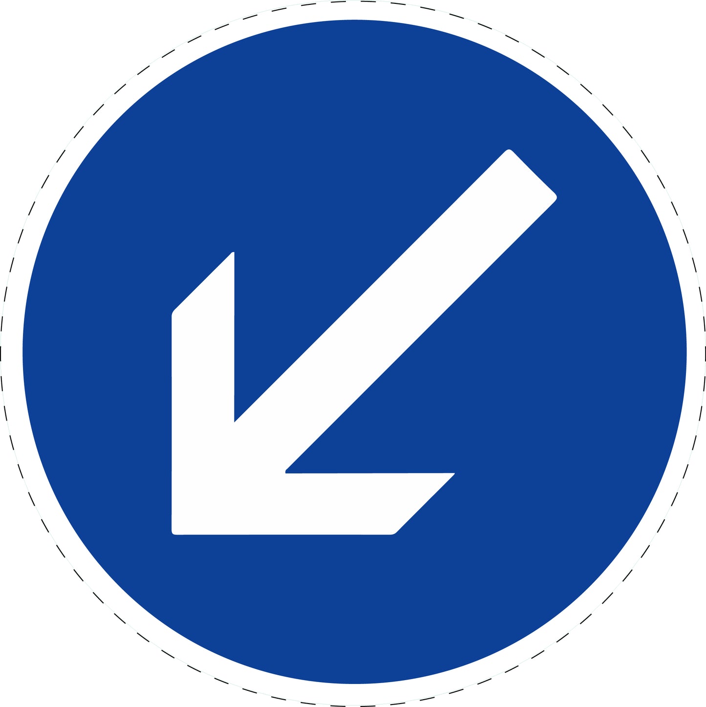 1 Stück Verkehrszeichen "vorgeschriebene Vorbeifahrt - links vorbei" 5-70 cm ES-Verk-222-10