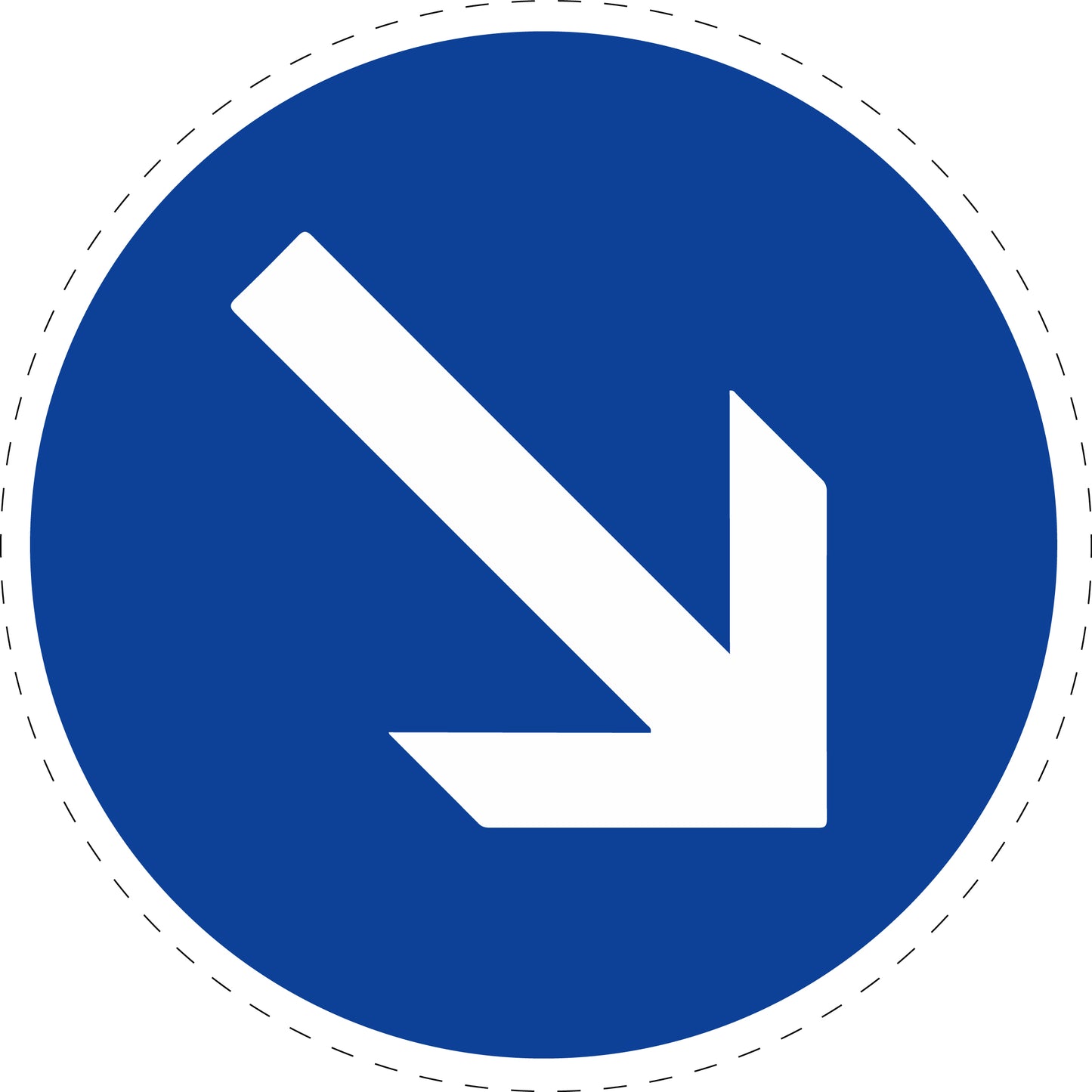1 Stück Verkehrszeichen "vorgeschriebene Vorbeifahrt - rechts vorbei" 5-70 cm ES-Verk-222-20