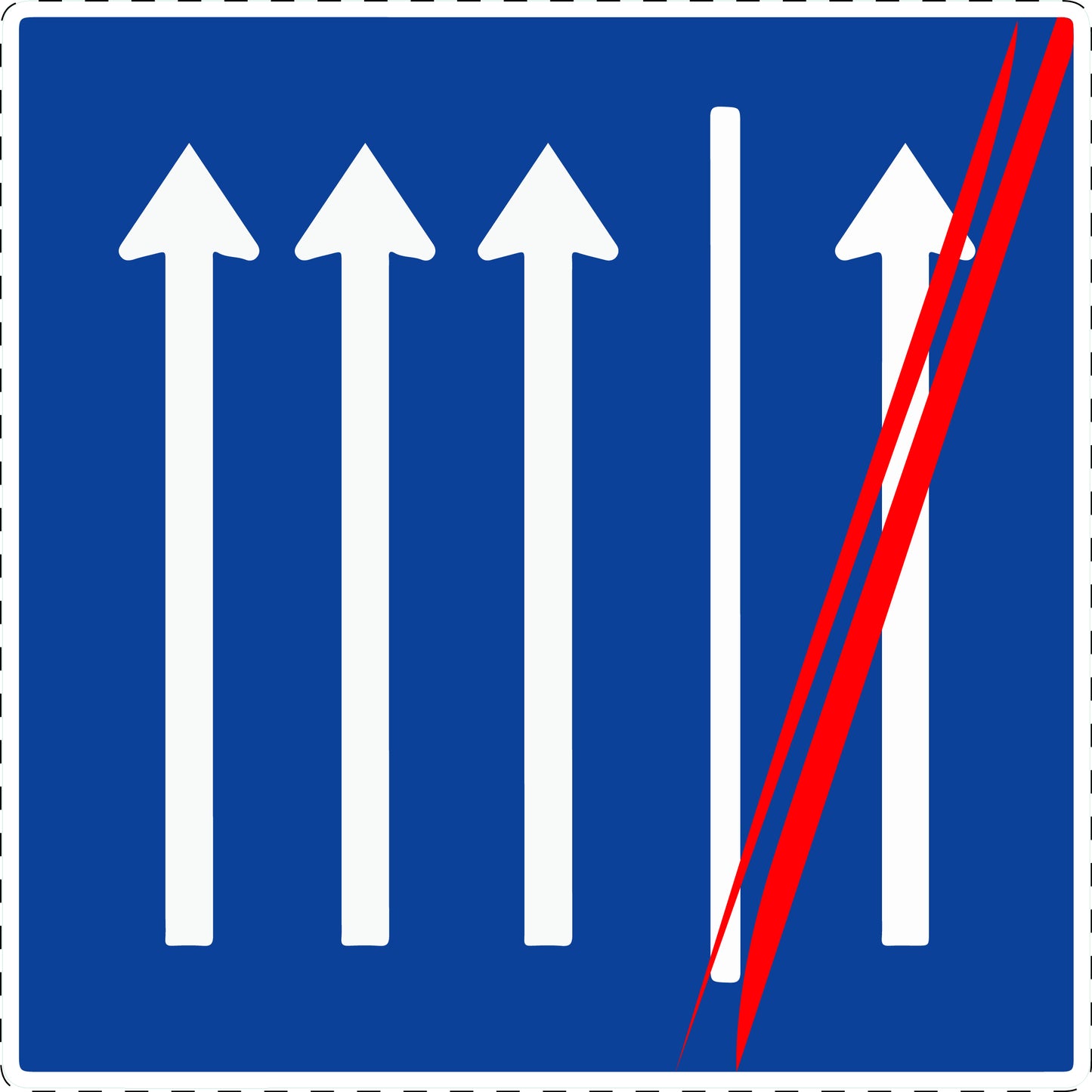 1 Stück Verkehrszeichen "Seitenstreifen nicht mehr befahren" 5-70 cm ES-Verk-223.2-50