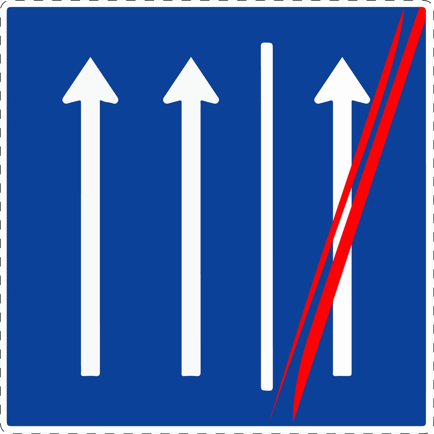 1 Stück Verkehrszeichen "Seitenstreifen nicht mehr befahren" 5-70 cm ES-Verk-223.2