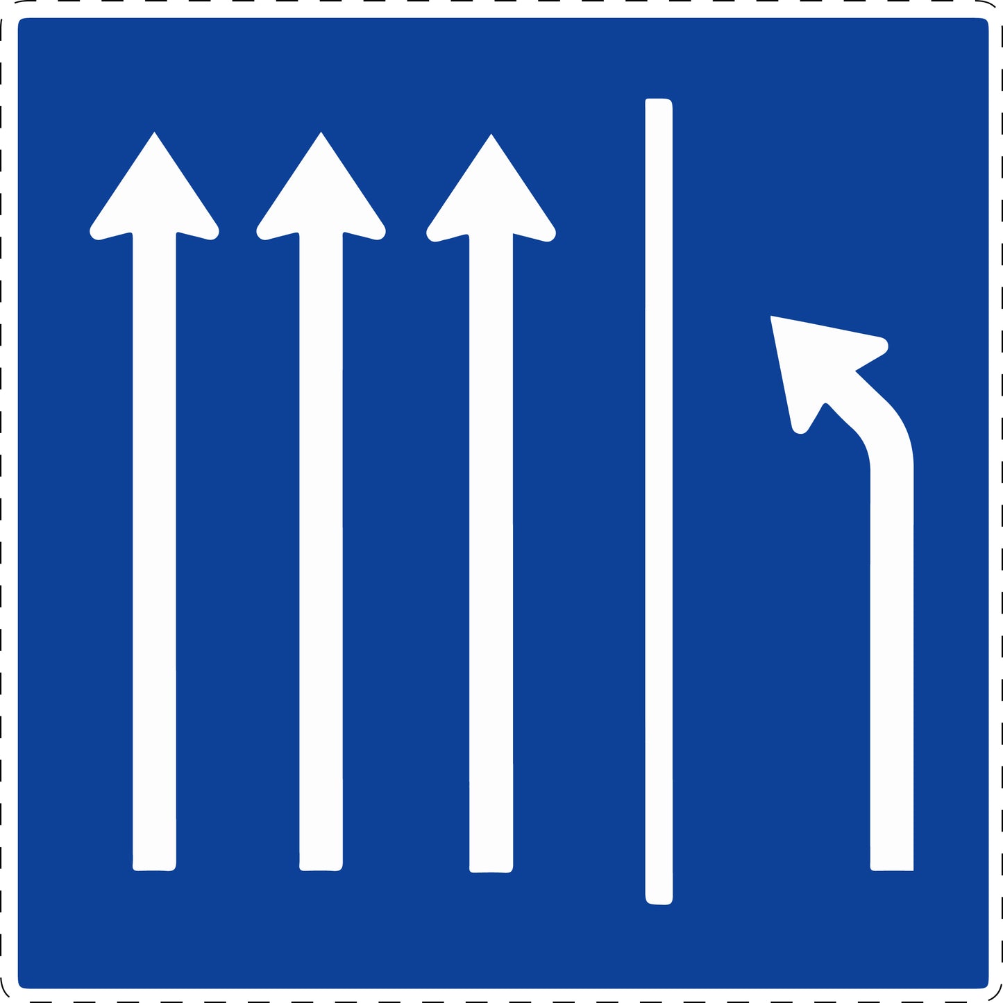 1 Stück Verkehrszeichen "Seitenstreifen räumen" 5-70 cm ES-Verk-223.3-50