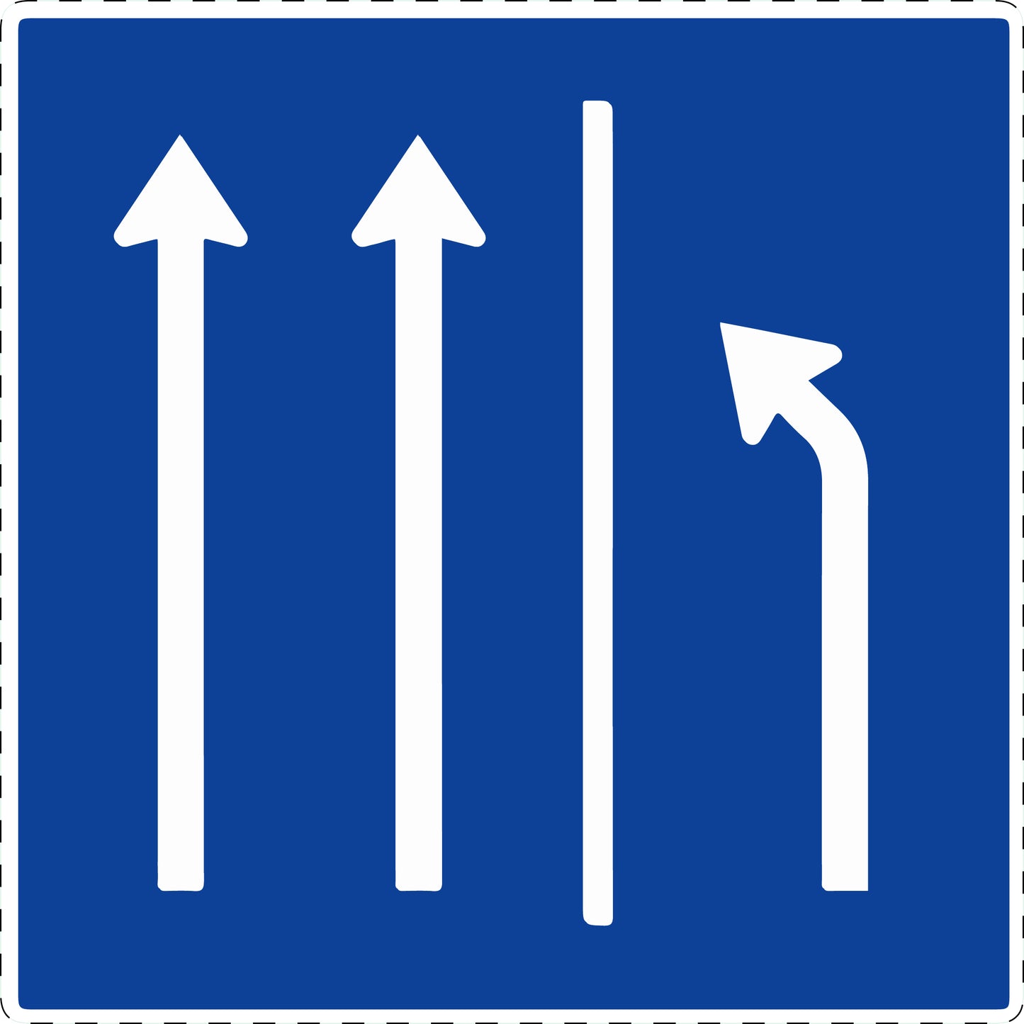 1 Stück Verkehrszeichen "Seitenstreifen räumen" 5-70 cm ES-Verk-223.3