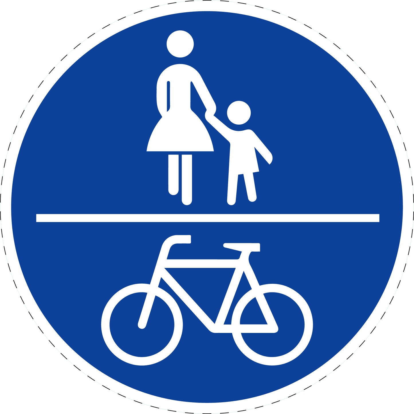 1 Stück Verkehrszeichen " gemeinsamer Fuß- und Radweg" 5-70 cm ES-Verk-240