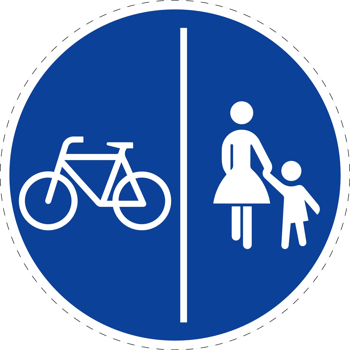 1 Stück Verkehrszeichen " getrennter Rad- und Fußweg" 5-70 cm ES-Verk-241-30