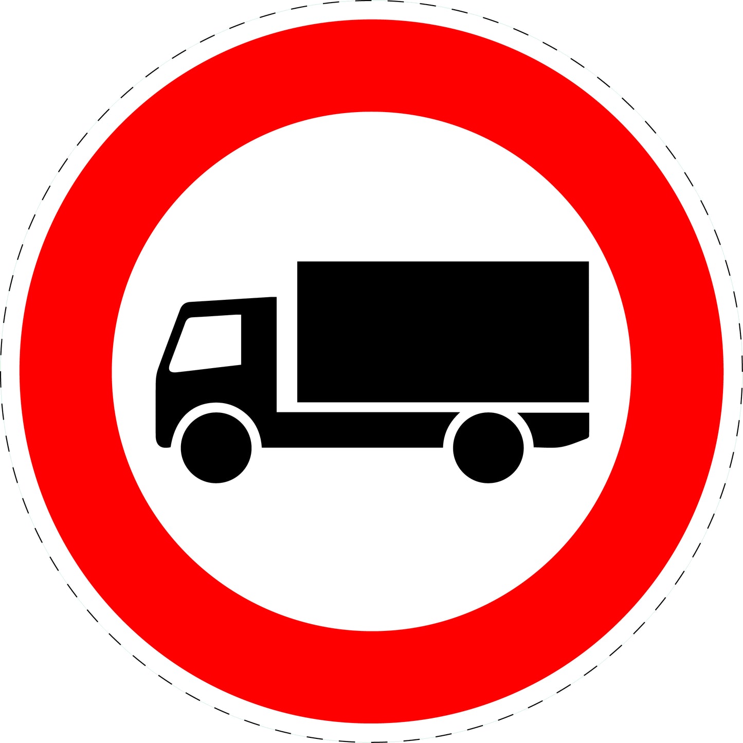 1 Stück Verkehrszeichen "Verbot für Kraftfahrzeuge mit einem zulässigen Gesamtgewicht über 3,5t, einschließlich ihrer Anhänger, und Zugmaschinen, ausgenommen Personenkraftwagen und Kraftomnibusse" 5-70 cm ES-Verk-253
