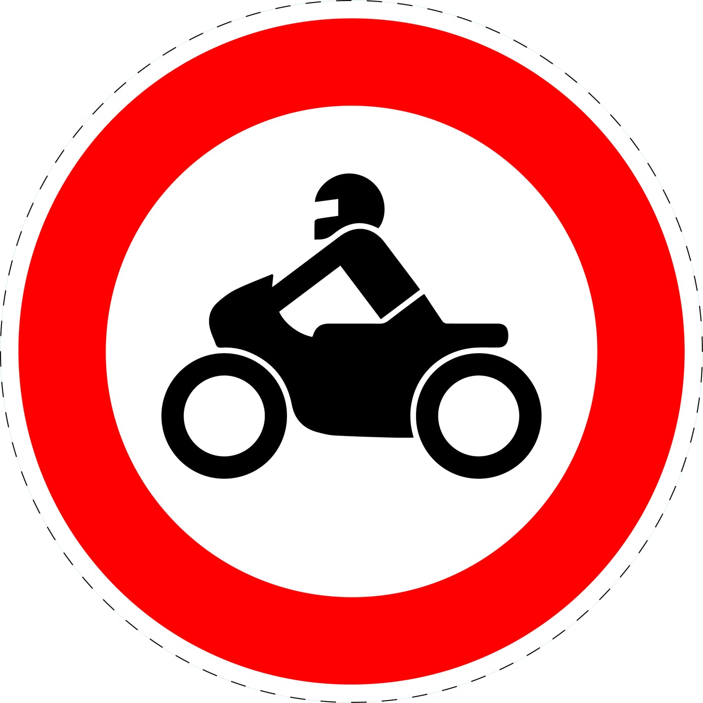 1 Stück Verkehrszeichen "Verbot für Krafträder, auch mit Beiwagen, Kleinkrafträder und Mofas" 5-70 cm ES-Verk-255