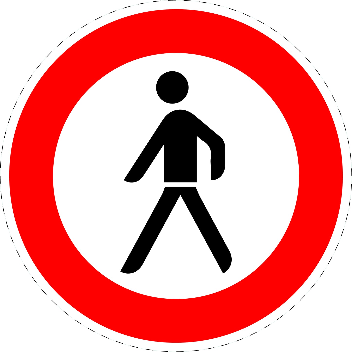 1 Stück Verkehrszeichen "Verbot für Fußgänger" 5-70 cm ES-Verk-259