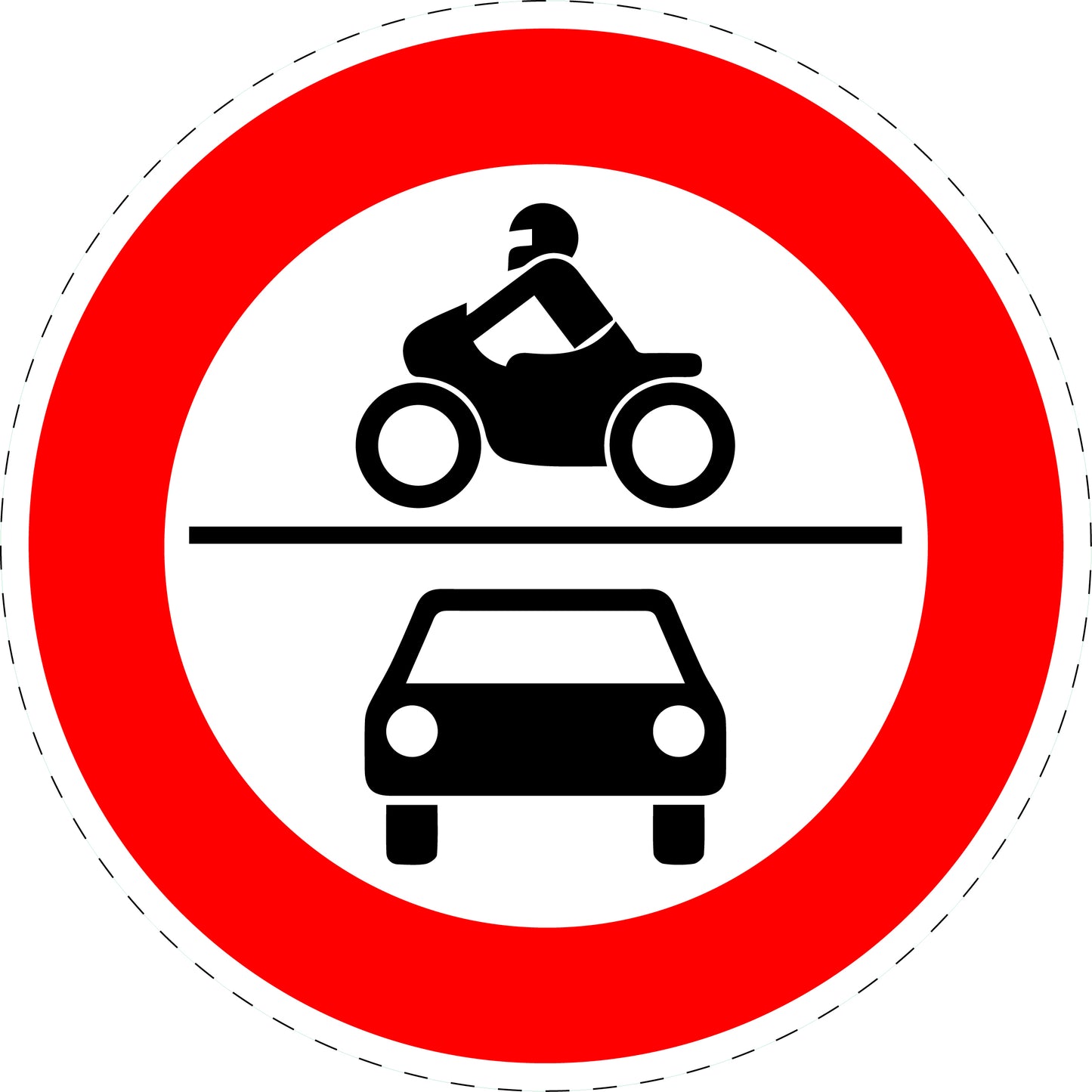 1 Stück Verkehrszeichen "Verbot für Kraftfahrzeuge" 5-70 cm ES-Verk-260