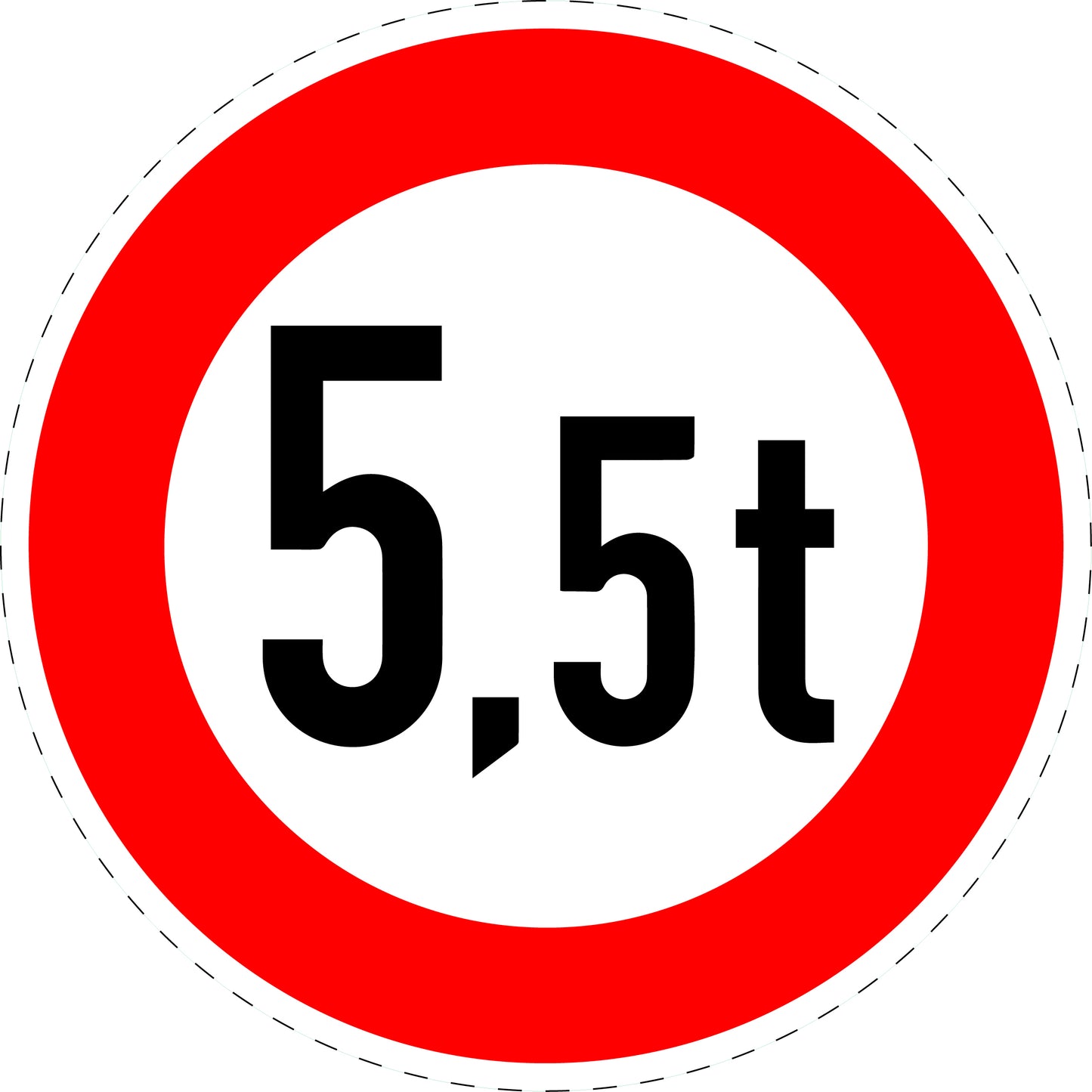 1 Stück Verkehrszeichen "Tatsächliche Masse" 5-70 cm ES-Verk-262