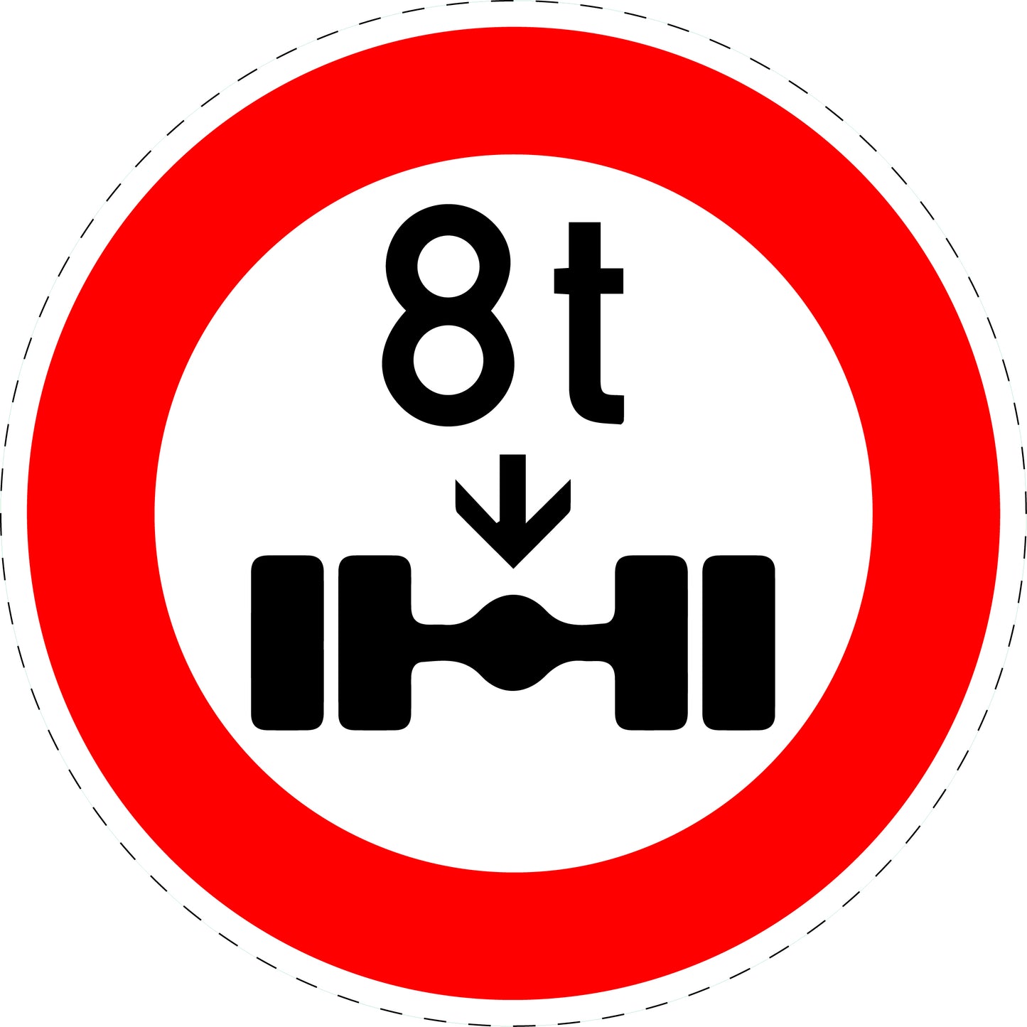 1 Stück Verkehrszeichen "Tatsächliche Achslast" 5-70 cm ES-Verk-263