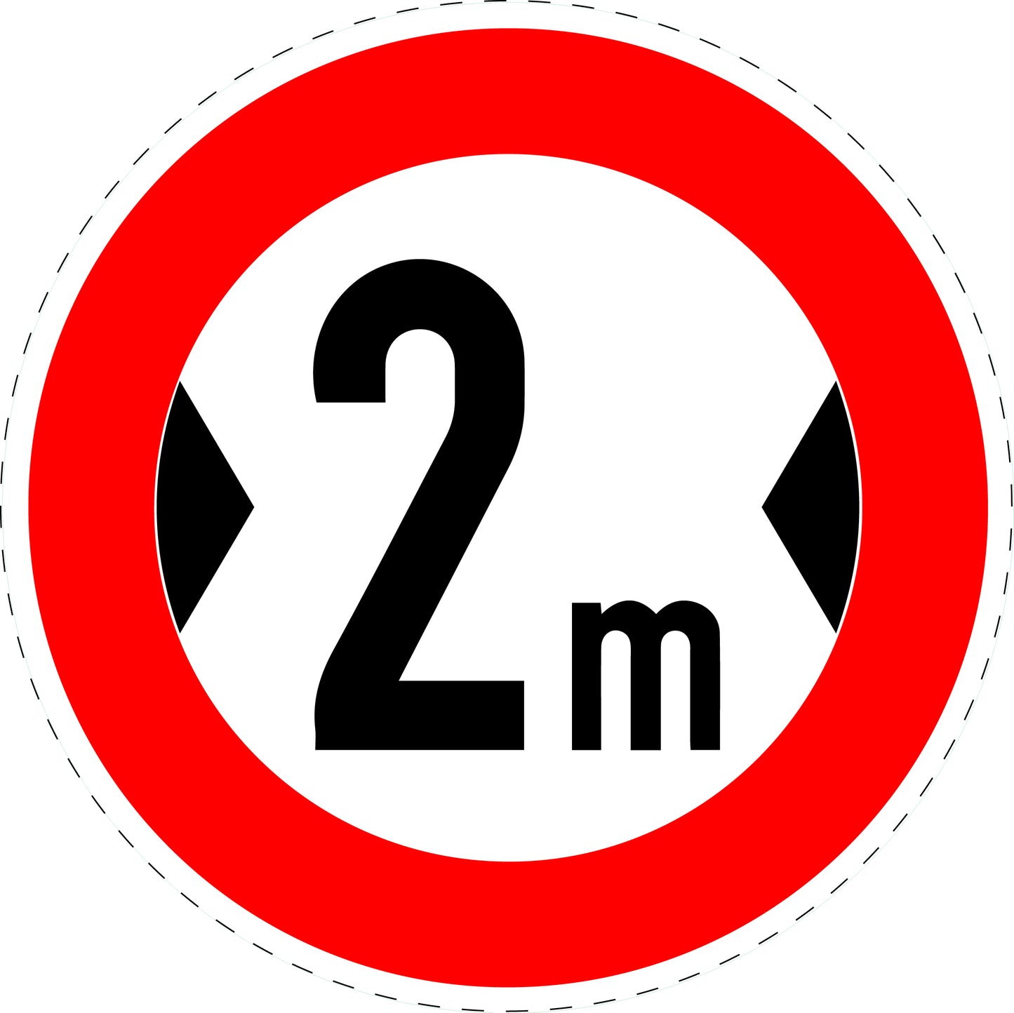 1 Stück Verkehrszeichen "Tatsächliche Breite" 5-70 cm ES-Verk-264