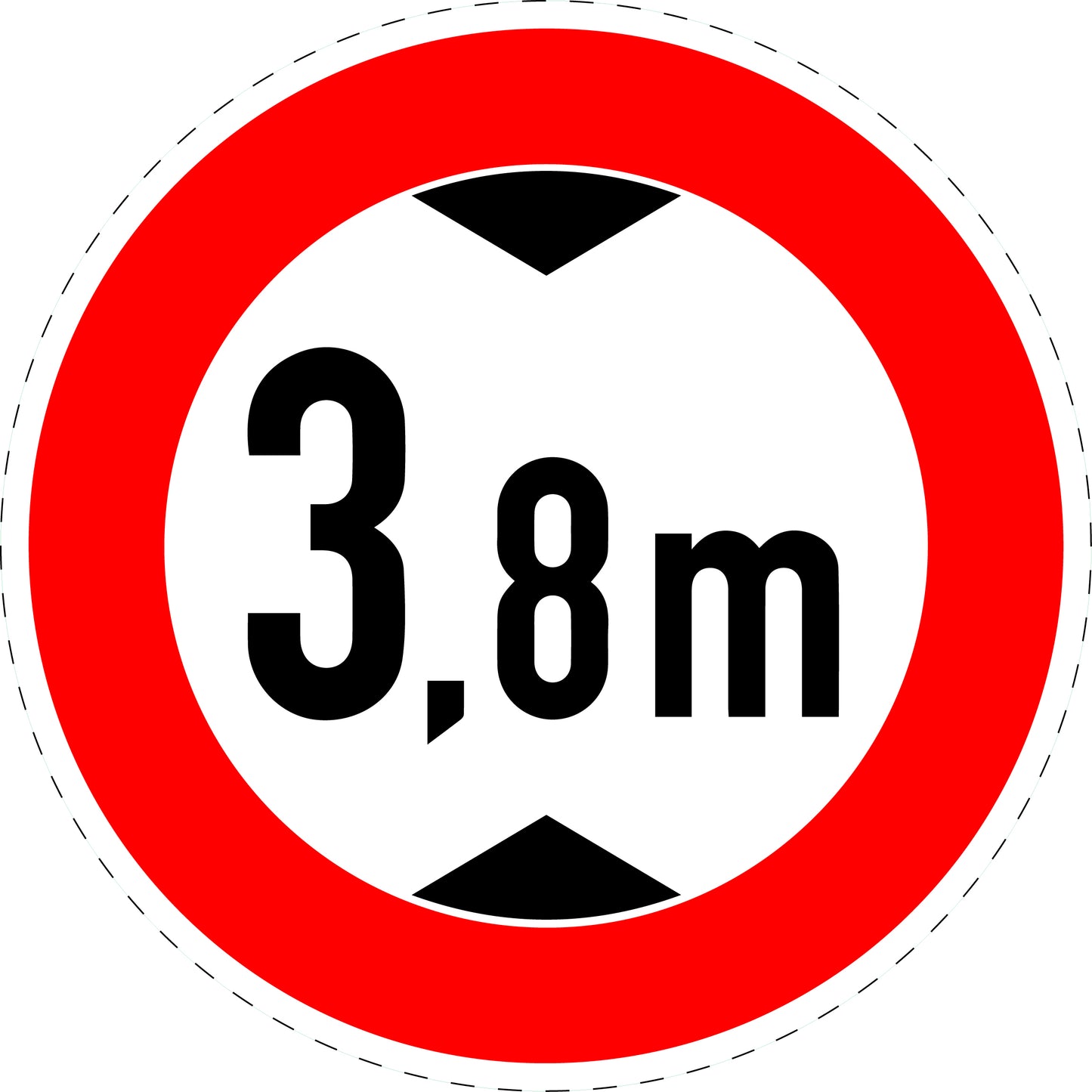 1 Stück Verkehrszeichen "Tatsächliche Höhe" 5-70 cm ES-Verk-265