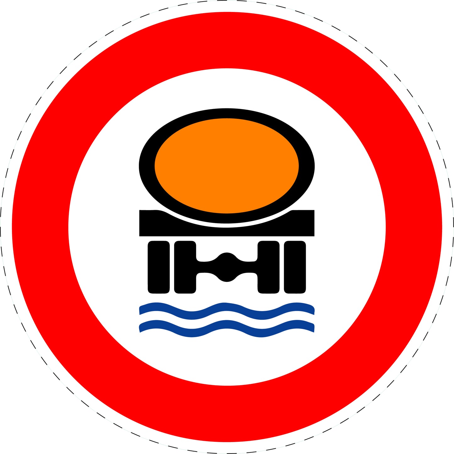 1 Stück Verkehrszeichen "Verbot für Fahrzeuge mit wassergefährdender Ladung" 5-70 cm ES-Verk-269