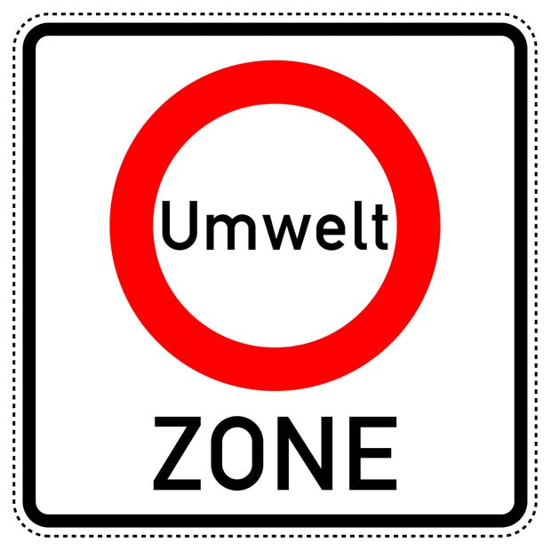 1 Stück Verkehrszeichen "Beginn eines Verkehrsverbots zur Verminderung schädlicher Luftverunreinigungen in einer Zone" 5-70 cm ES-Verk-270.1