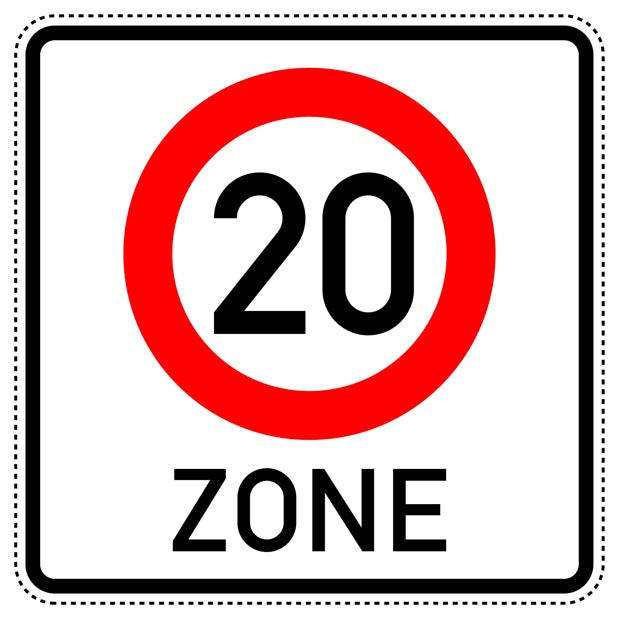 1 Stück Verkehrszeichen "Beginn einer Tempo 20-Zone" 5-70 cm ES-Verk-274-1-51
