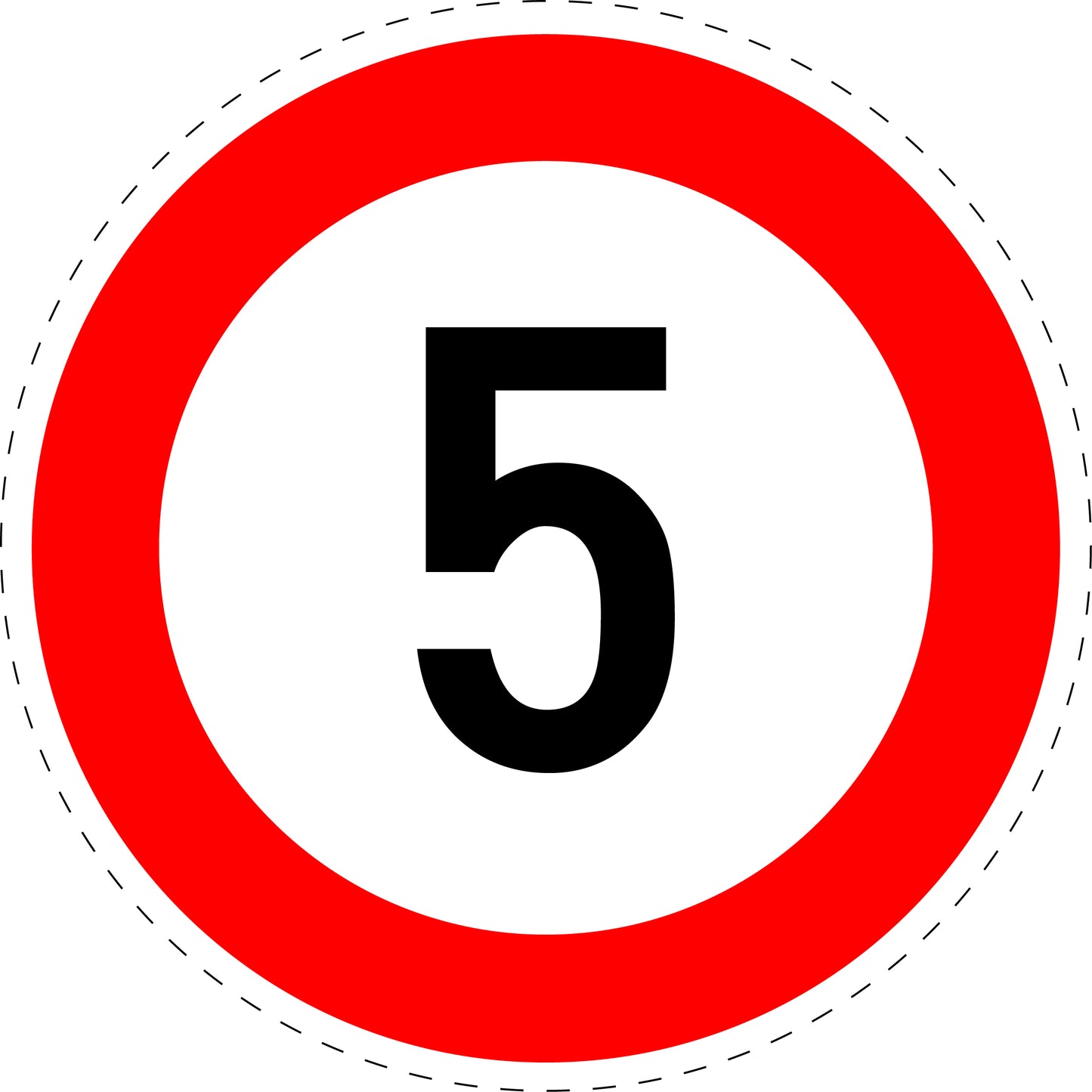 1 Stück Verkehrszeichen " zulässige Höchstgeschwindigkeit 5 km/h" 5-70 cm ES-Verk-274-50