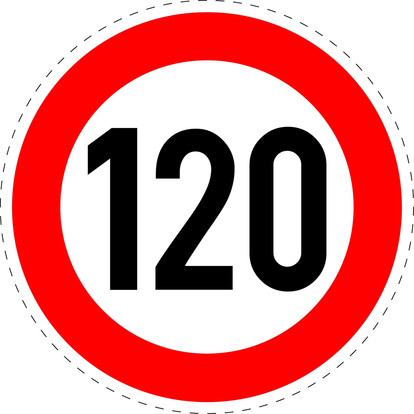 1 Stück Verkehrszeichen " zulässige Höchstgeschwindigkeit 120 km/h" 5-70 cm ES-Verk-274-62