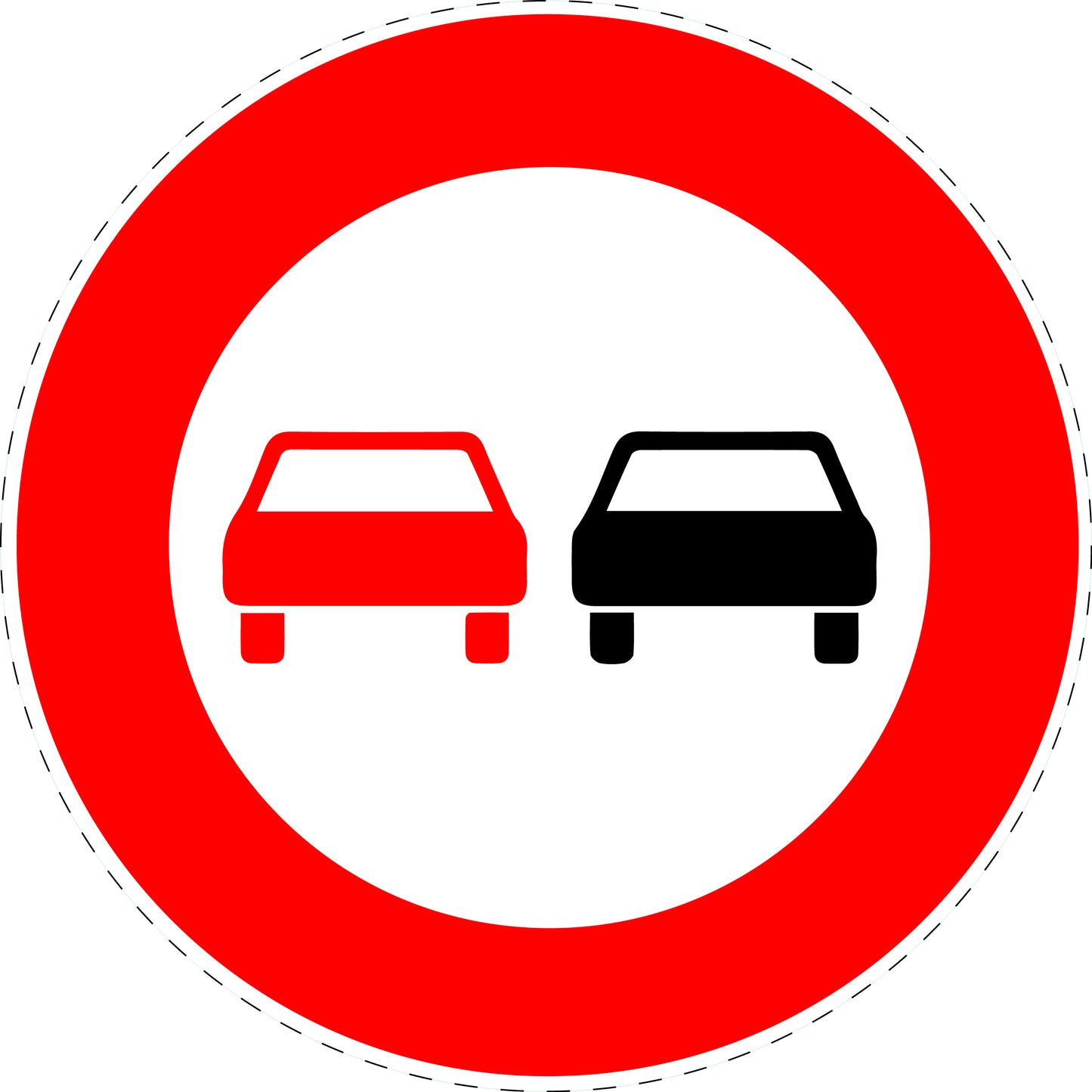 1 Stück Verkehrszeichen "Überholverbot für Kraftfahrzeuge aller Art" 5-70 cm ES-Verk-276