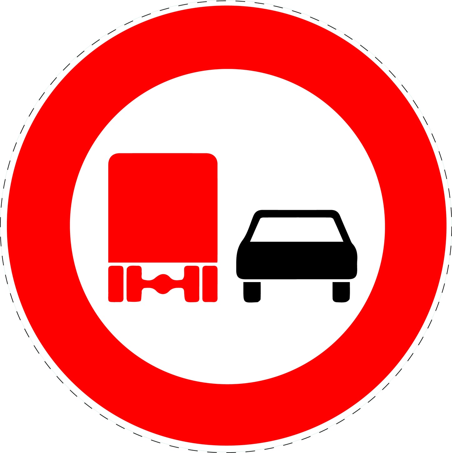 1 Stück Verkehrszeichen "Überholverbot für Kraftfahrzeuge über 3,5 t" 5-70 cm ES-Verk-277