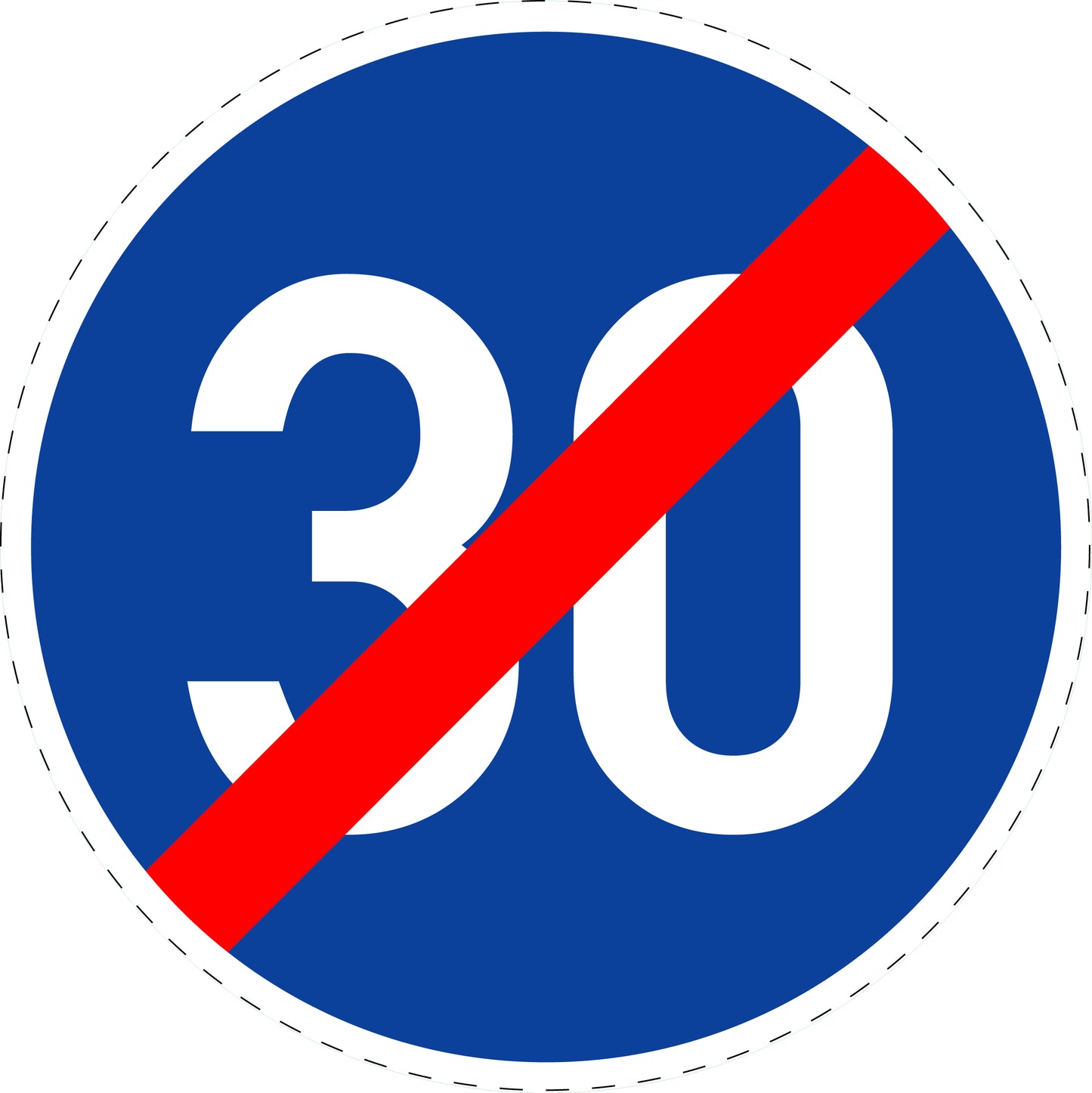 1 Stück Verkehrszeichen "Ende der vorgeschriebenen Mindestgeschwindigkeit" 5-70 cm ES-Verk-279