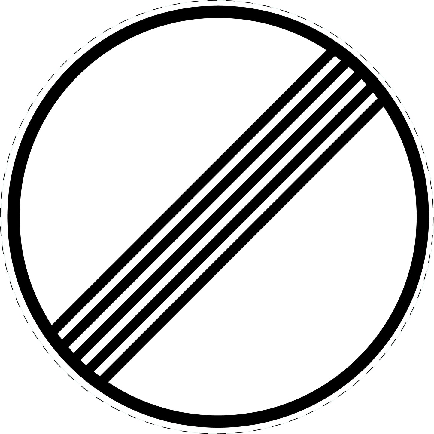 1 Stück Verkehrszeichen "Ende sämtlicher streckenbezogener Geschwindigkeitsbeschränkungen und Überholverbote" 5-70 cm ES-Verk-282