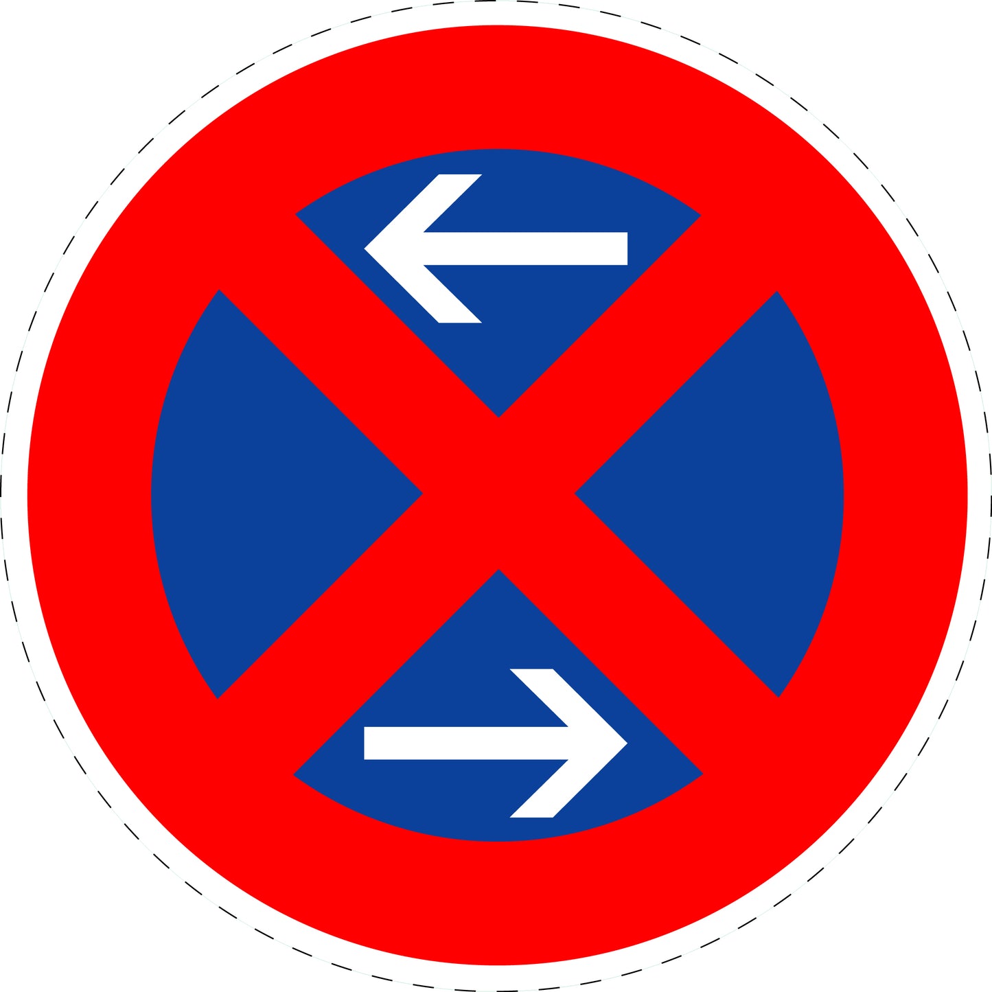 1 Stück Verkehrszeichen "Haltverbot (Mitte)" 5-70 cm ES-Verk-283-30