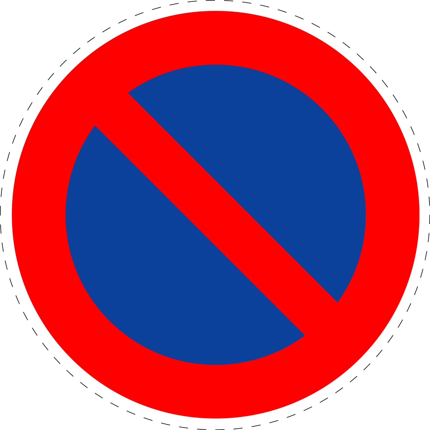 1 Stück Verkehrszeichen "eingeschränktes Haltverbot (ohne Richtungspfeile)" links 5-70 cm ES-Verk-286-50
