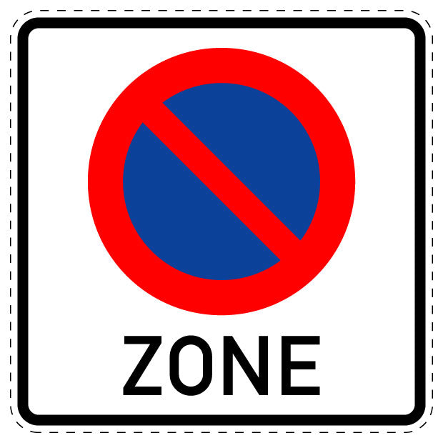 1 Stück Verkehrszeichen "Beginn eines eingeschränkten Haltverbotes für eine Zone" 5-70 cm ES-Verk-290