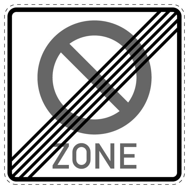 1 Stück Verkehrszeichen "Ende eines eingeschränkten Haltverbotes für eine Zone" 5-70 cm ES-Verk-292-50
