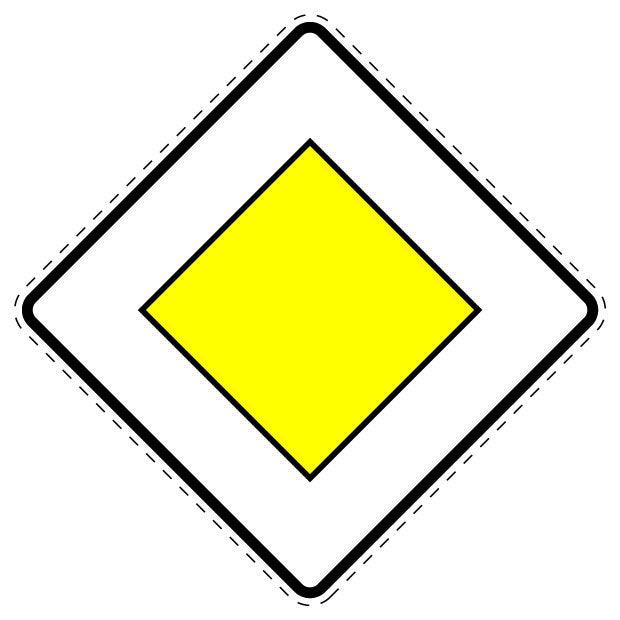 1 Stück Verkehrszeichen "Vorfahrtstraße" 5-70 cm ES-Verk-306