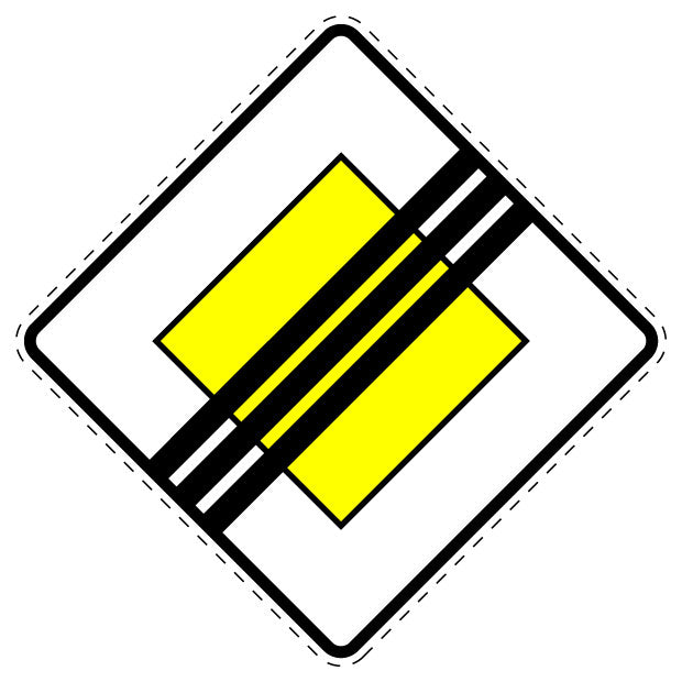 1 Stück Verkehrszeichen "Ende der Vorfahrtstraße" 5-70 cm ES-Verk-307