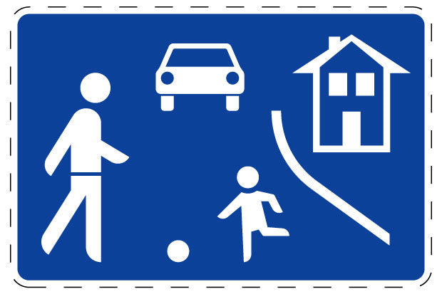 1 Stück Verkehrszeichen "Beginn eines verkehrsberuhigten Bereichs" 5-70 cm ES-Verk-325